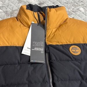 Timberland Men's Black and Tan Puffer Vest